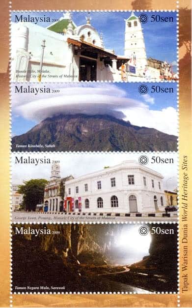 Malaysia World Heritage Site stamps