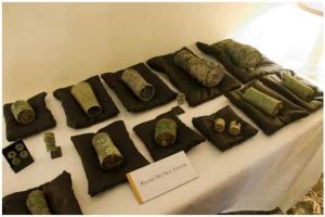 Repatriated bronze ornaments looted from a prehistoric cemetery. Some of the bangles still contain bone fragments, showcasing how reckless the process of uprooting artefacts for profit can be. (Source: https://www.southeastasianarchaeology.com/2011/03/11/special-repatriation-cambodian-artefacts/) Repatriated bronze ornaments looted from a prehistoric cemetery. Some of the bangles still contain bone fragments, showcasing how reckless the process of uprooting artefacts for profit can be. (Source: https://www.southeastasianarchaeology.com/2011/03/11/special-repatriation-cambodian-artefacts/)