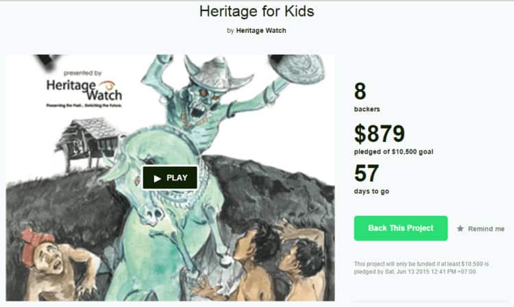 Help Heritage Watch print new books for its education programme!