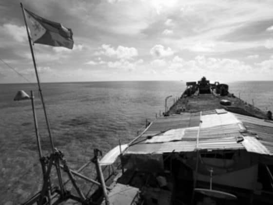 Philippine ship run aground on the Second Thomas Shoal. Source: Today 20150506