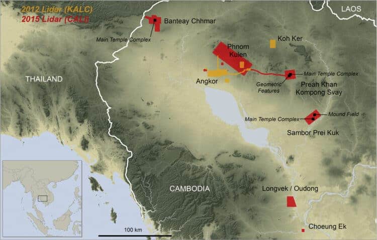Areas scanned in 2012 and 2015. Source: Journal of Archaeological Science