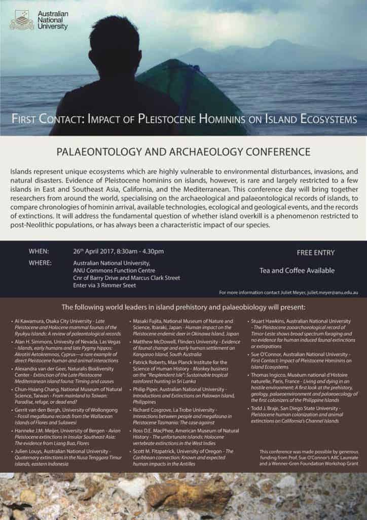 First Contact: Impact of Pleistocene Hominins on Island Ecosystems Conference
