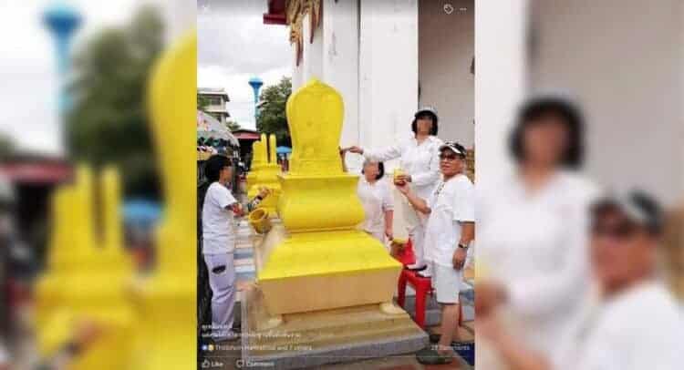 Volunteer temple restorers ignite storm over Ayutthaya sema painting