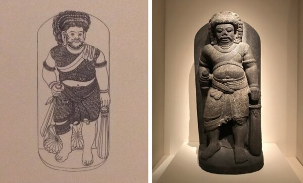 The guardian Mahakala as depicted in The History of Java, and in actuality. Source: SG Magazine, 20190207