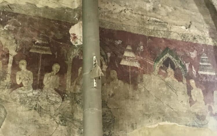 Murals on the wall of Wat Bang Kung in Samut Songkhram province. Source: Bangkok Post 20190822