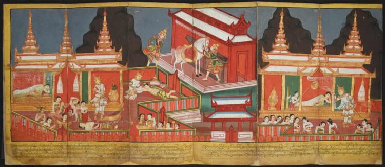 A 19th-century Burmese illustrated manuscript. Source: The British Library Board