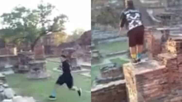 Free runner in Ayutthaya. Source: Coconuts 20200108