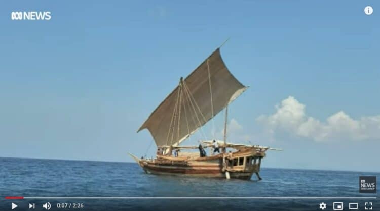 Makassan Prau on its way to Darwin. Source: ABC News, 20200129