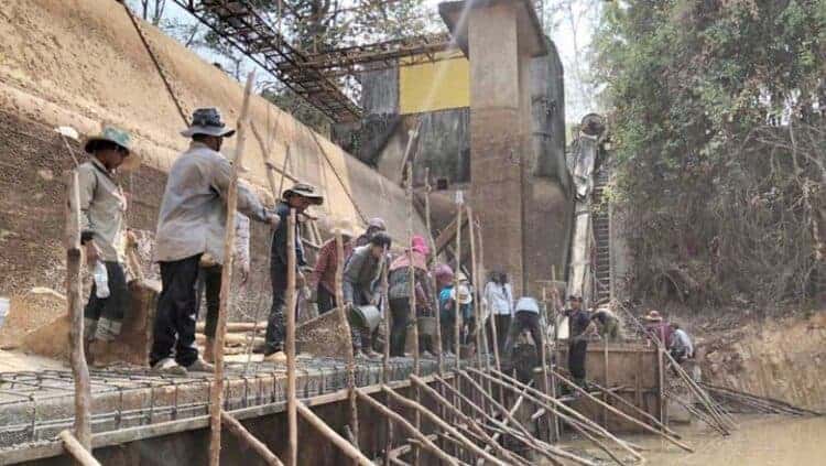 Repair of French water gate. Source: Phnom Penh Post 20200323