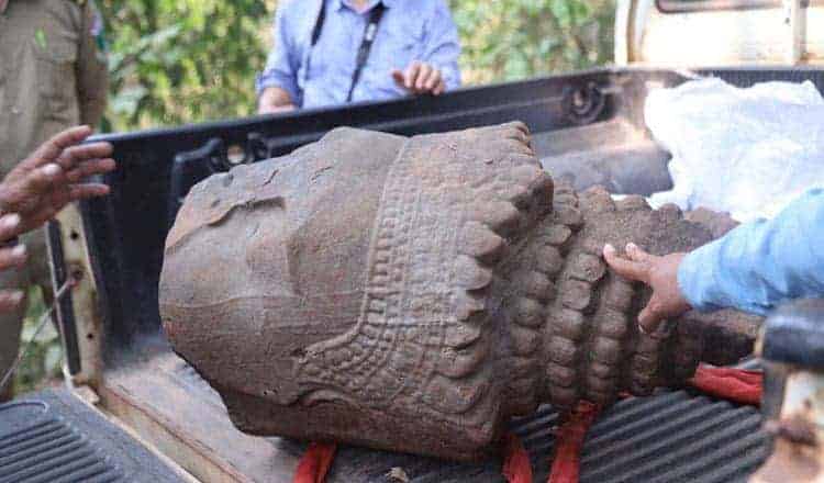 Sculpture found near Gate of the Dead. Source: Khmer Times 20200401