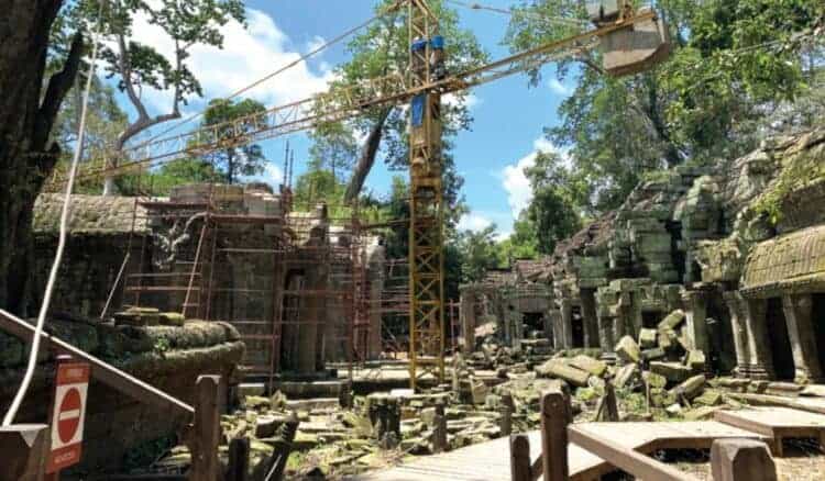 Ta Prohm restoration by ASI. Source: Khmer Times 20200824