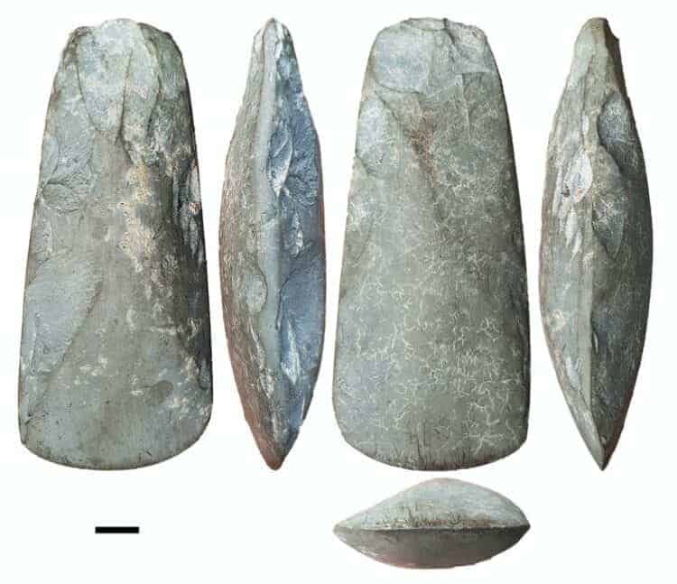 Edge ground stone tools from Obi Island. Source: Shipton et al. PloSOne/ANU