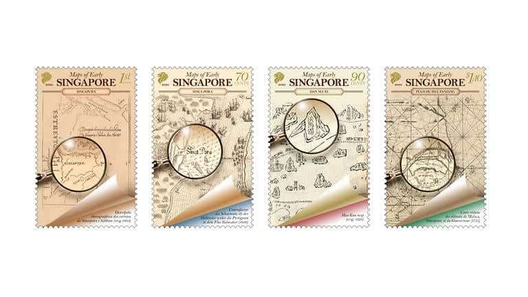 Early maps of Singapore Stamps. Source: Channel NewsAsia 20201201