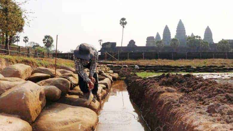 Restoration to Angor Wat pond. Source: Phnom Penh Post 20210303
