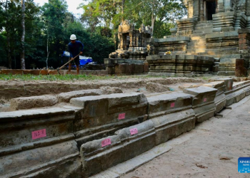 Ancient Angkor’s West Top Temple Undergoes Crucial Repairs