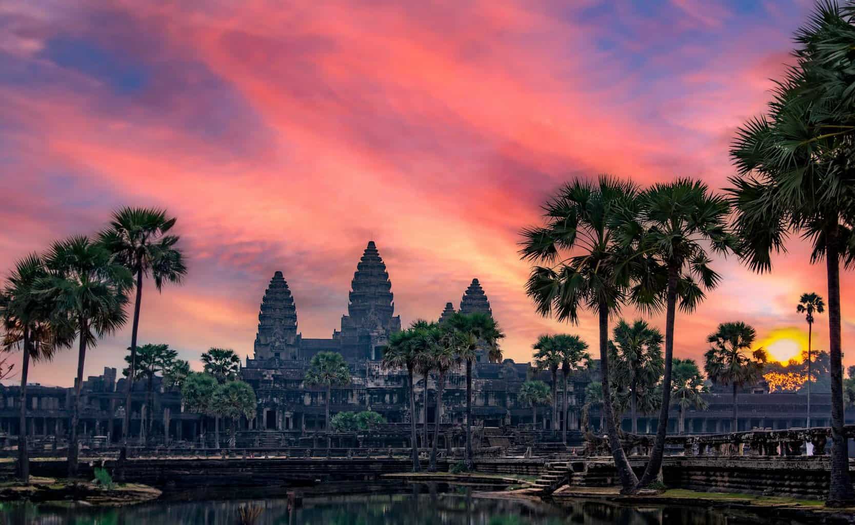 angkor wat at sunset