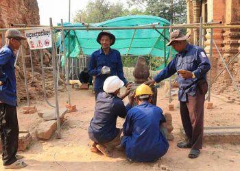 Repairs at Lolei. Source: Khmer Times 20240604